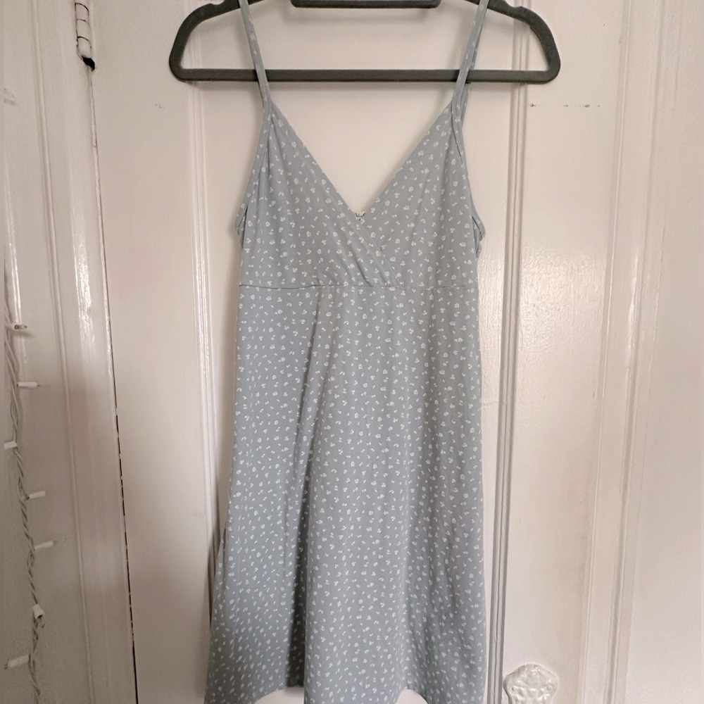 Brandy Melville Light Blue and White Flower Sundress